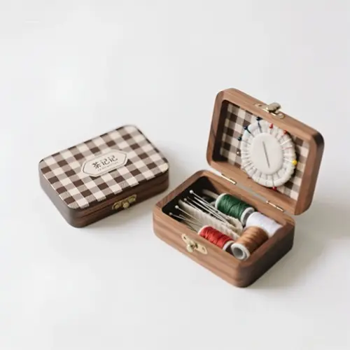 茶記格紋針線組